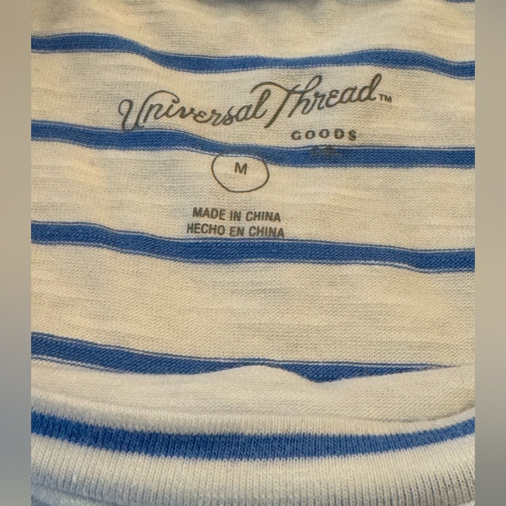 Universal Thread Blue And White Asymmetrical Ruch… - image 5